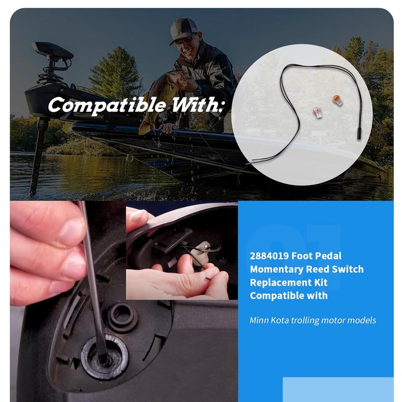 XTPTFABS 2884019 Foot Pedal Momentary Reed Switch Replacement Kit Compatible with Mi-nn Kota Maxxum/Fortrex/Ultrex trolling Motor Models - Image 2